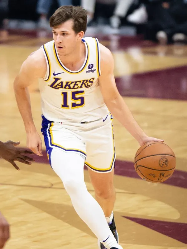 Austin Reaves on a basketball court