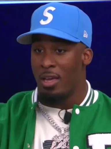 Breece Hall during an interview