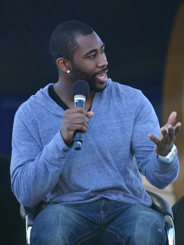Darrelle Revis speaking at a public event