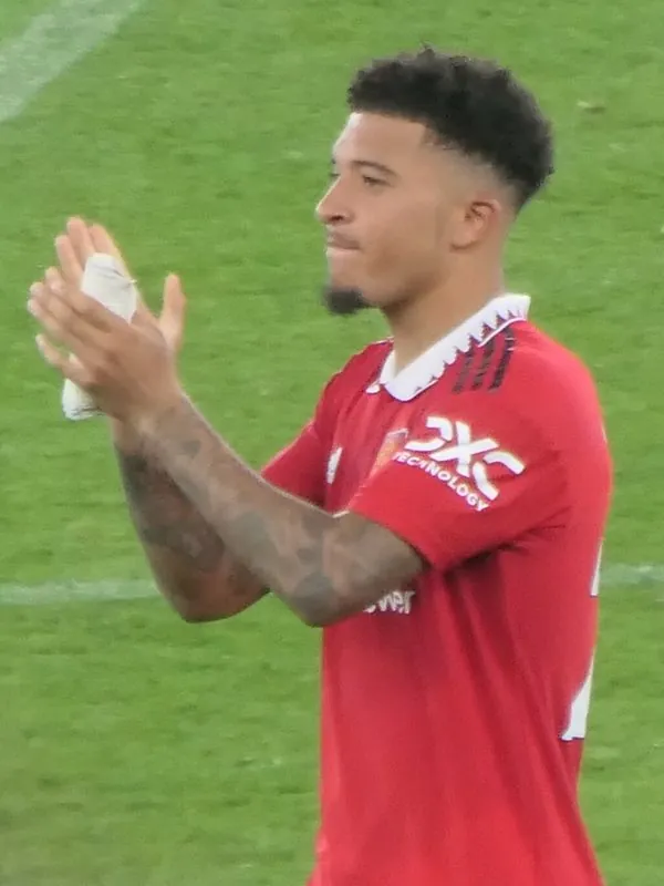 Jadon Sancho on a soccer pitch