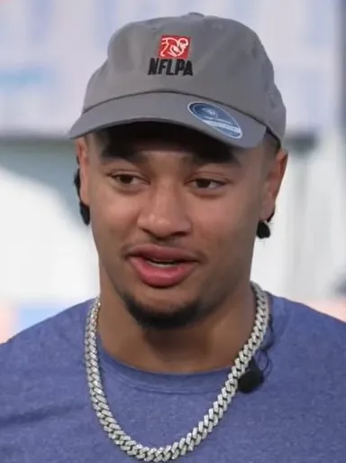 Jaxon Smith-Njigba during an interview