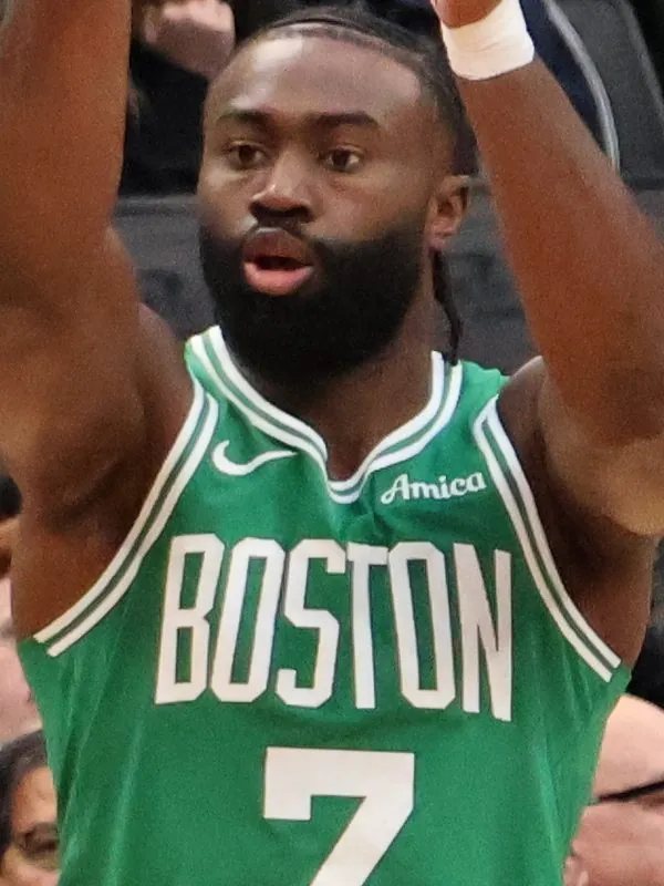 Jaylen Brown on a basketball court