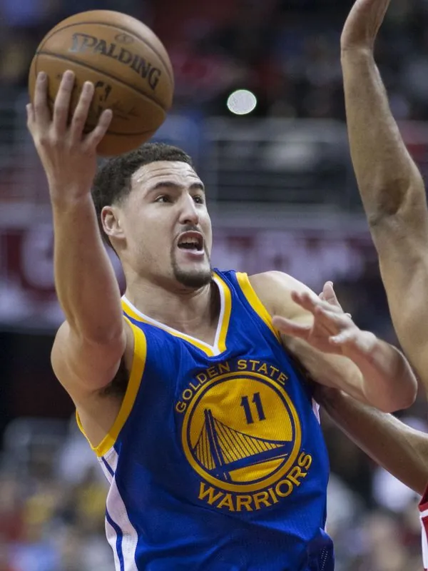 Klay Thompson on a basketball court
