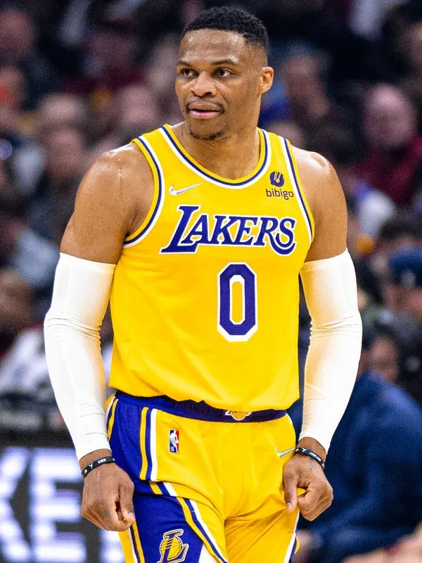 Russell Westbrook on a basketball court